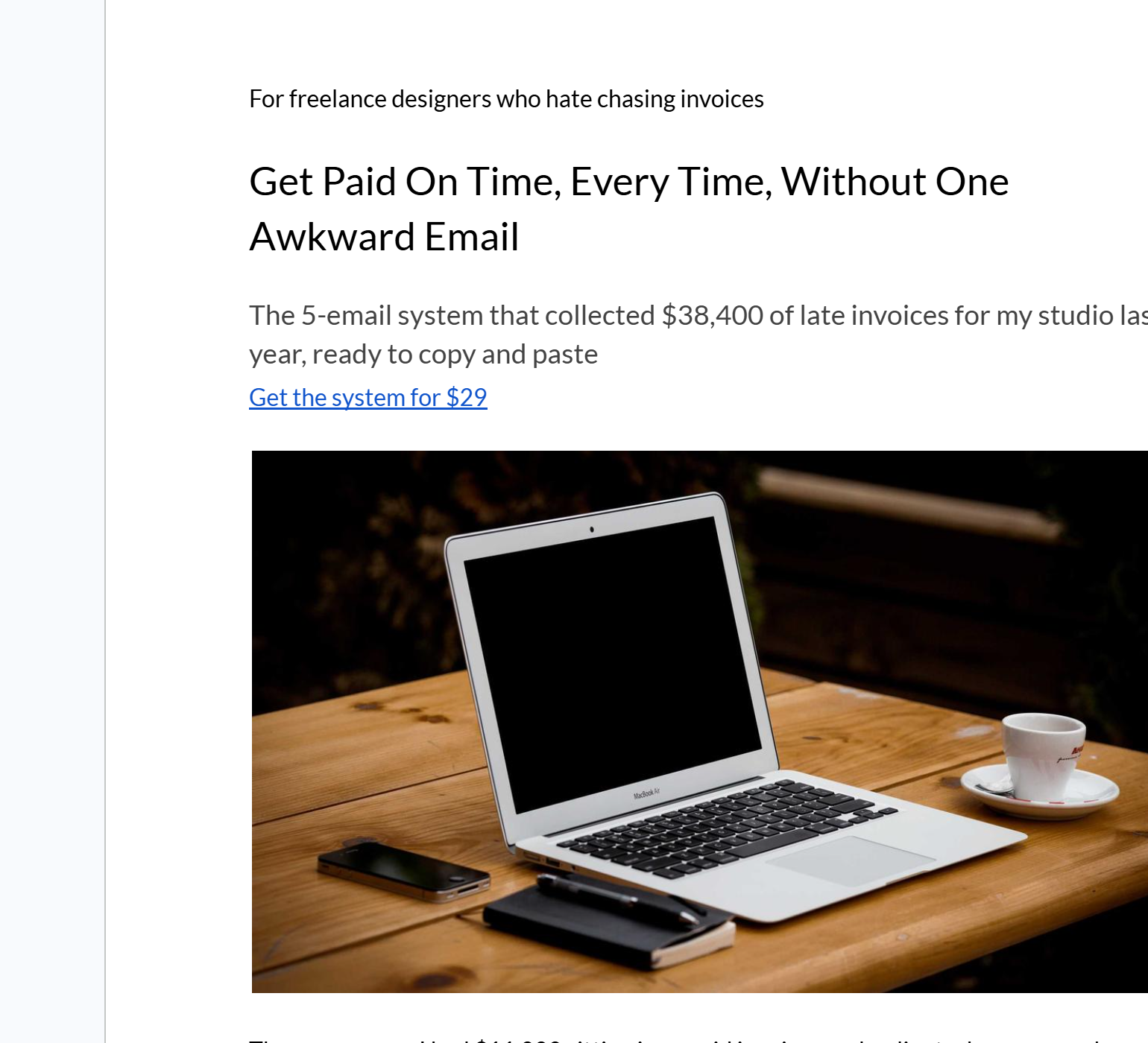 The document, in Google Docs